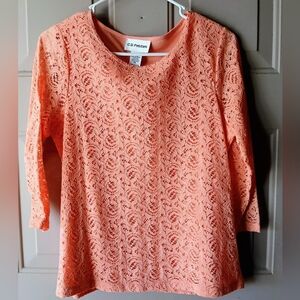 Women's Peach Lace Blouse